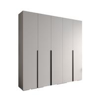 DREHTÜRENSCHRANK 236.7/250/47 5-türig - Schwarz/Weiß, Holz/Metall (250/236.7/47cm) - MÖBEL KRYSPOL