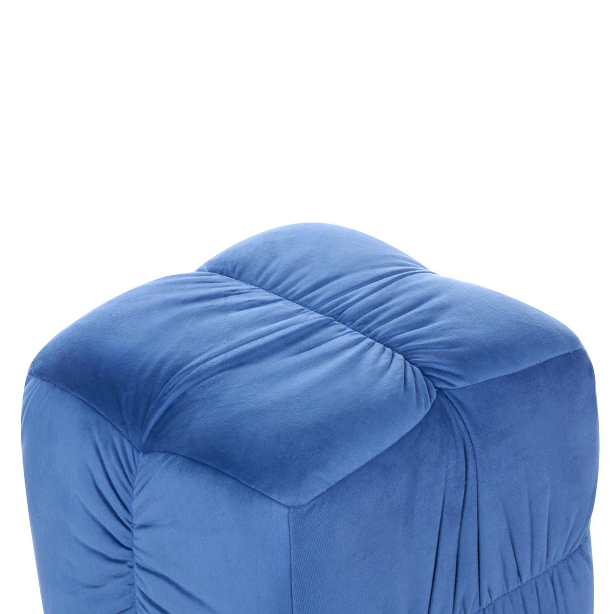 POUF Samtstoff Blau Turley - Blau, Textil (57/38/57cm) - Beliani