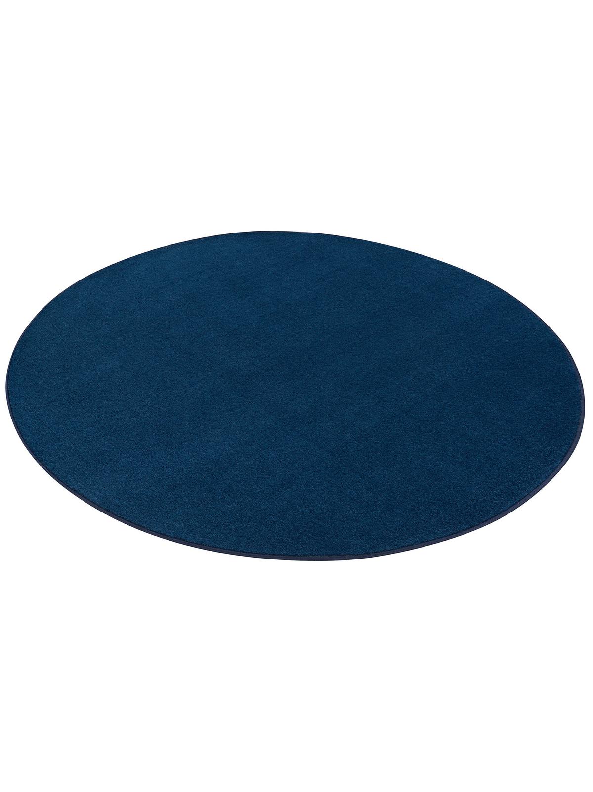 TREND VELOURS TEPPICH JOY RUND - Dunkelblau, Textil (100/100cm) - Snapstyle