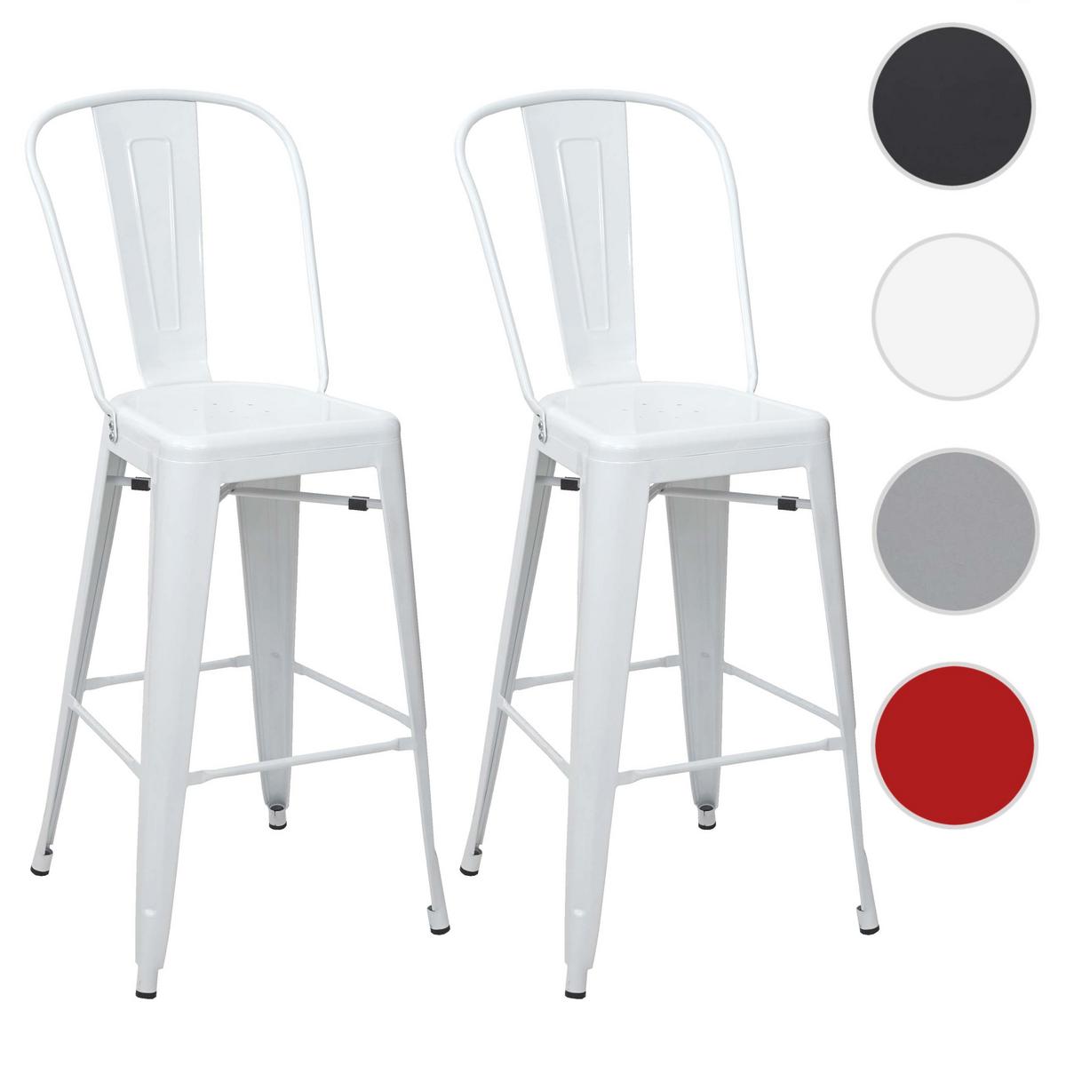 BARHOCKER METALL Weiß 2er-Set - Weiß, Metall (50/117/45cm) - MCW
