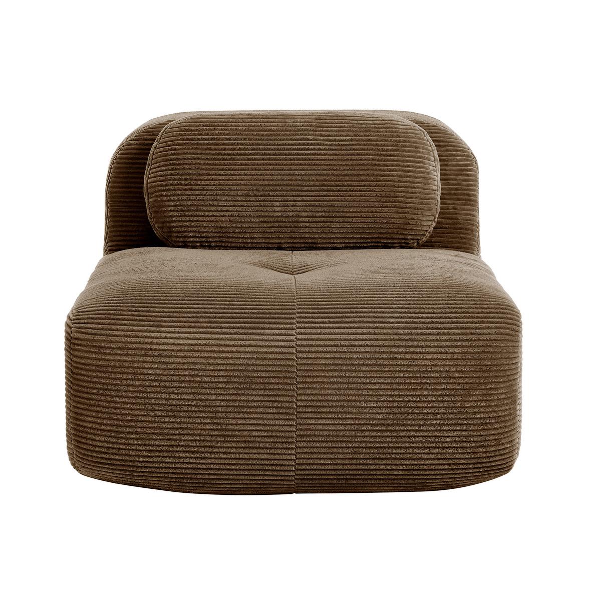 SOFA Modulares Cordstoff Braun ohne Armlehnen mit Kissen - Braun, Textil (90/75/103cm) - Urban Meuble