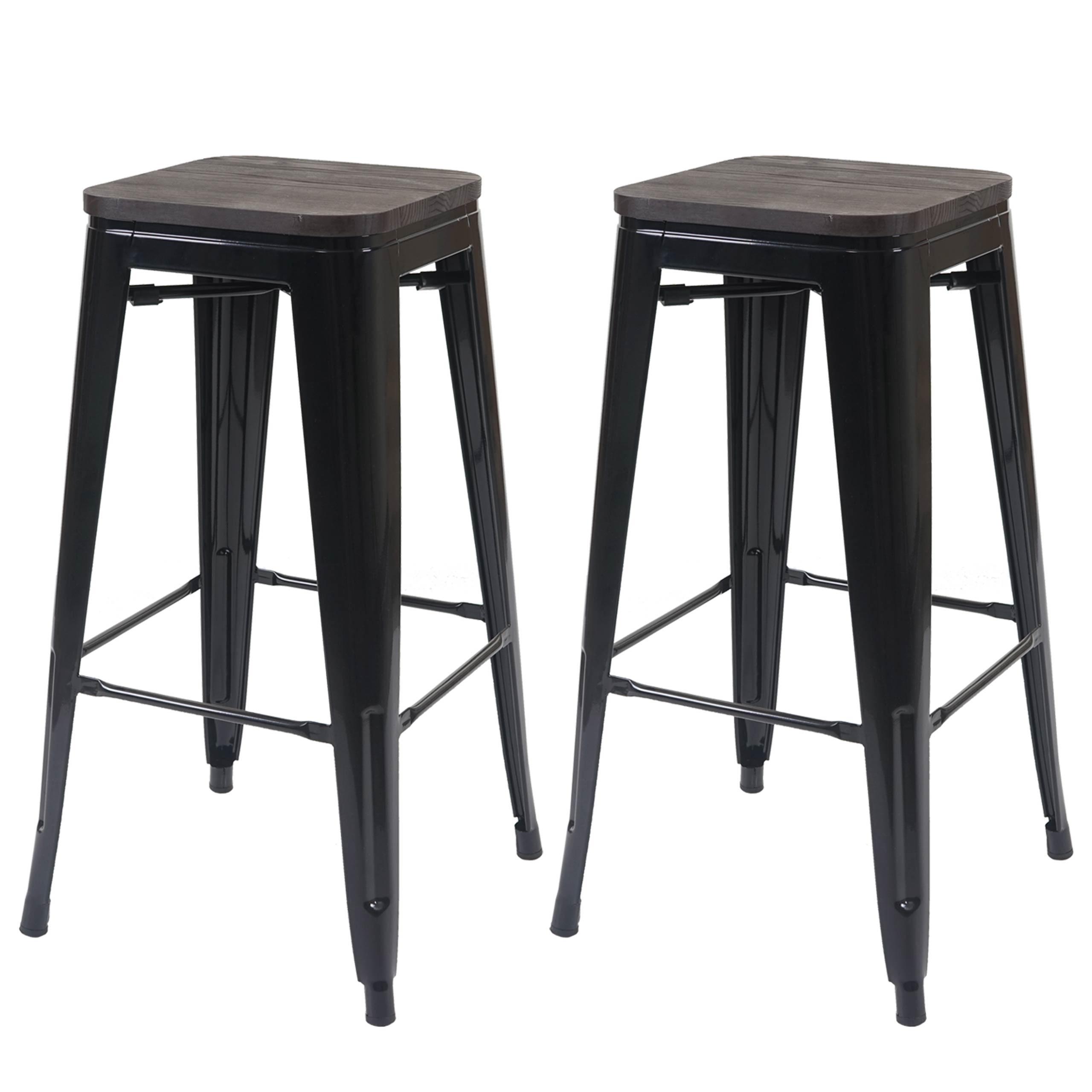 BARHOCKER Schwarz 2er-Set - Schwarz, Holz (42/76/42cm) - MCW