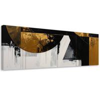 LEINWANDBILD 3D und geometrisch 90x30cm - Goldfarben, Textil (90/30cm) - Feeby