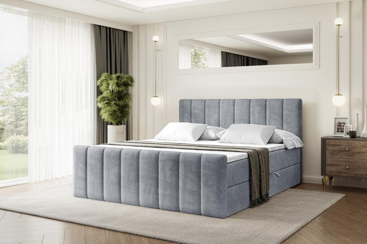 BOXBETT OTTA-Z - 160x200 cm - H3 - Grau - Grau, Holzwerkstoff (160/200cm) - ALTDECOR