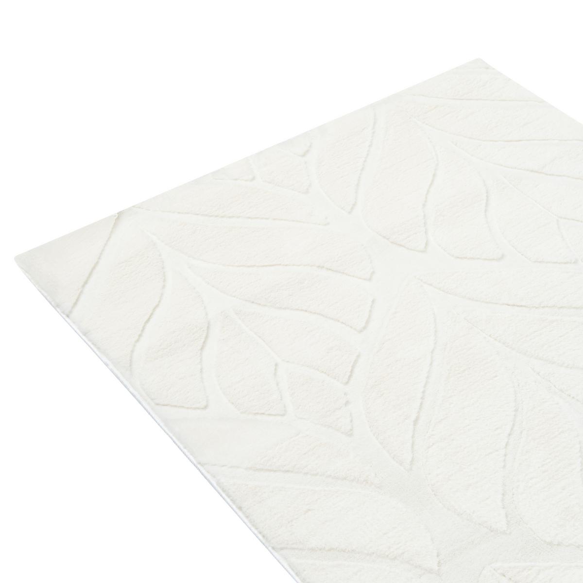 KUNSTFELLTEPPICH Cremeweiß 80/300 cm Mitchell - Creme/Weiß, Kunststoff (80/300cm) - Beliani