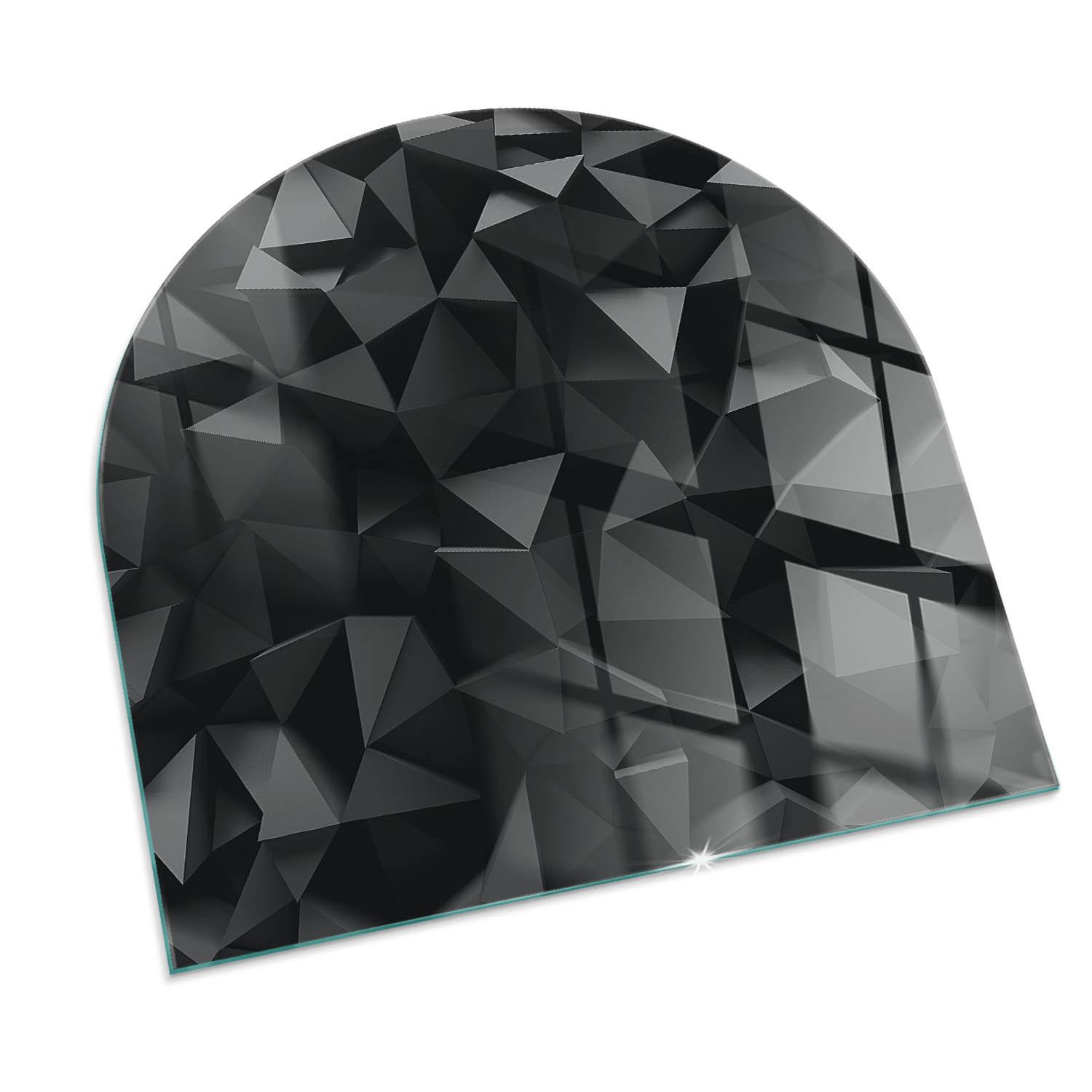GLASPLATTE für Kamin 100x100 cm - Schwarz, Glas (100/100/0.4cm) - TULUP