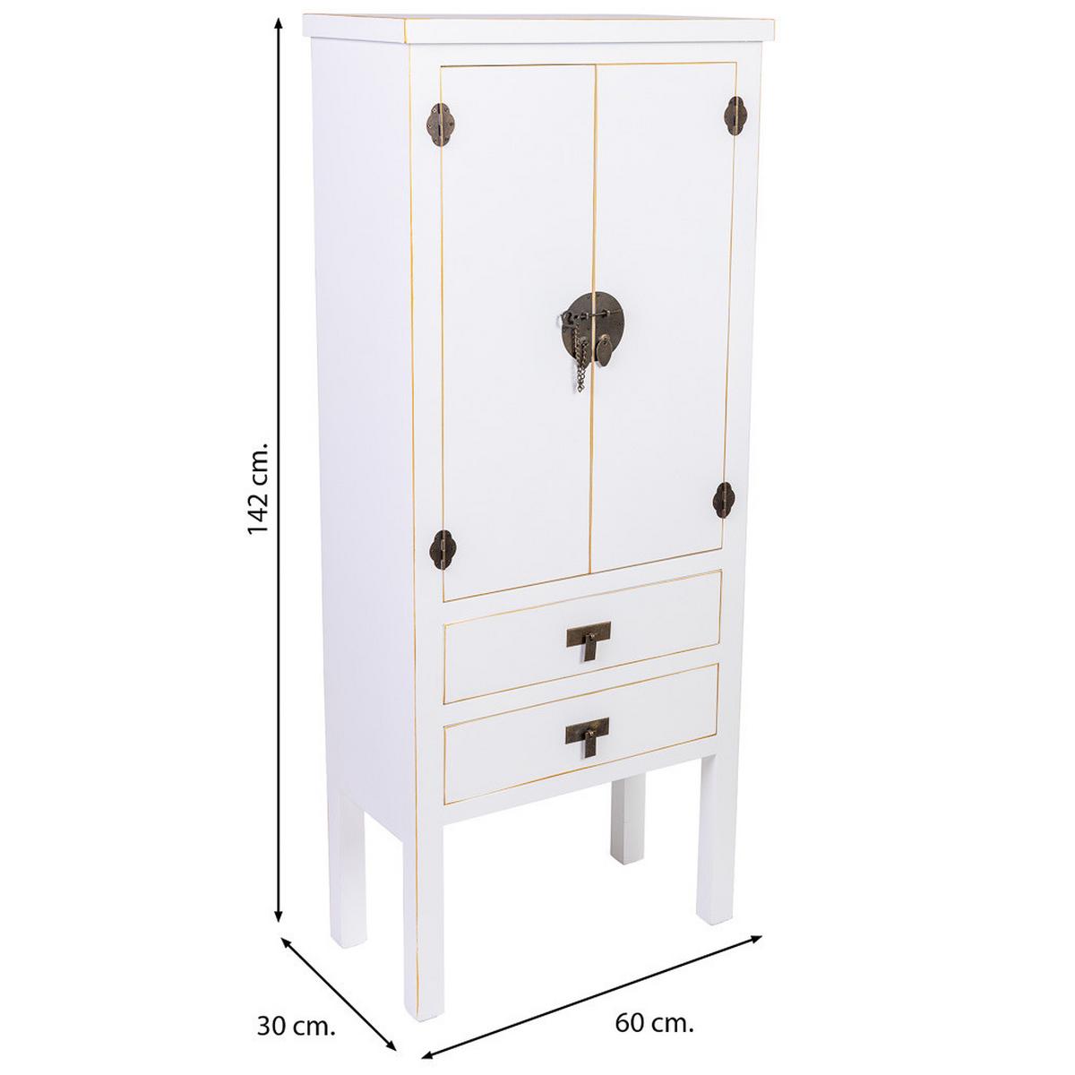 SCHRANK aus Holz 60x30x142 cm - Weiß, Holz (60/142/30cm) - Wanderlust
