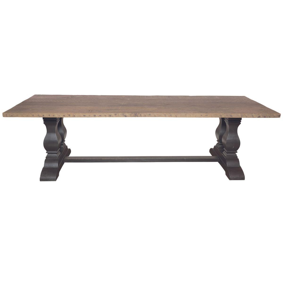 ESSTISCH aus massivem Kiefernholz mit Alt-Holzfüßen L280 cm - Eichefarben, Holzwerkstoff (113/100/78cm) - Signature