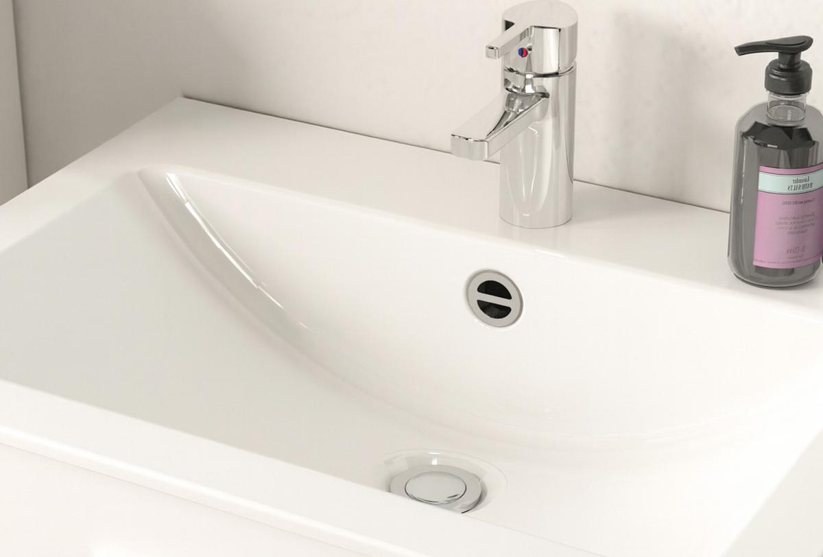 BADMÖBEL-SET schwarz matt, Eiche Nox, Badezimmer komplett mit Waschbecken 105 cm - Eichefarben/Schwarz, Glas/Holzwerkstoff (105/185/46cm) - Inn.Furn