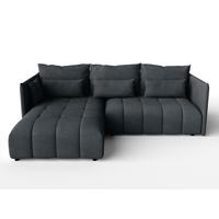 ECKSOFA L Form Gaziante Grau 248/180/83 cm – mit Bettkasten - Schwarz/Grau, Kunststoff/Textil (248/180cm) - AX Living