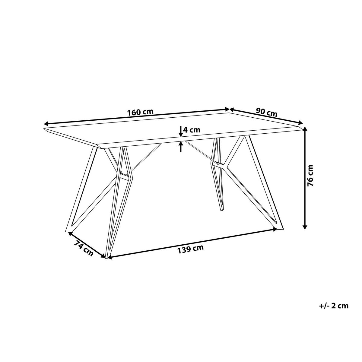 ESSTISCH 160/90/76 cm Hellgrau Rechteckig Buscot - Grau, Holzwerkstoff (160/90/76cm) - Beliani