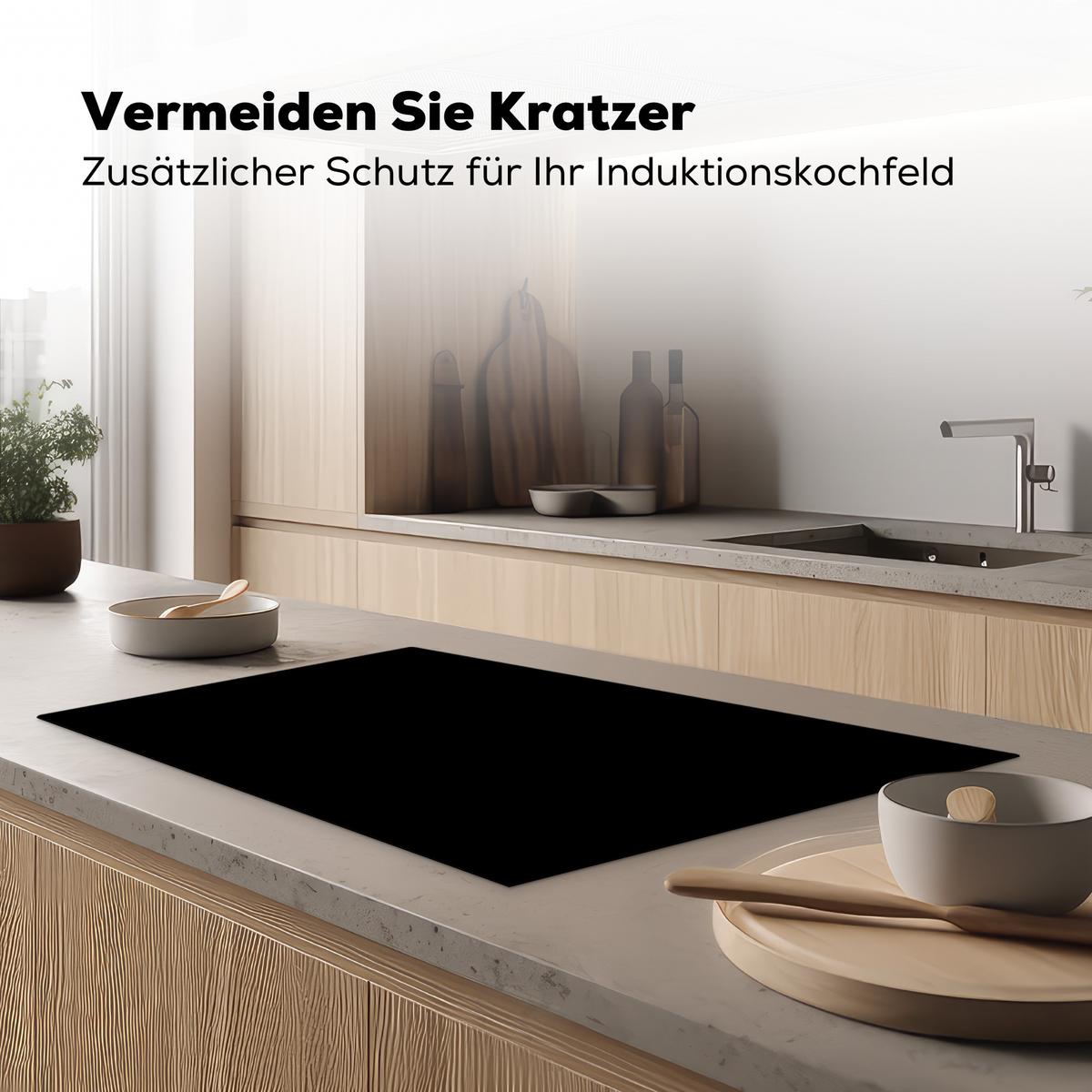 HERDABDECKPLATTE Schwarz - Einfarbig Induktionsmatte 83x51 cm - Schwarz, Kunststoff (83/51.5/0.2cm) - MuchoWow