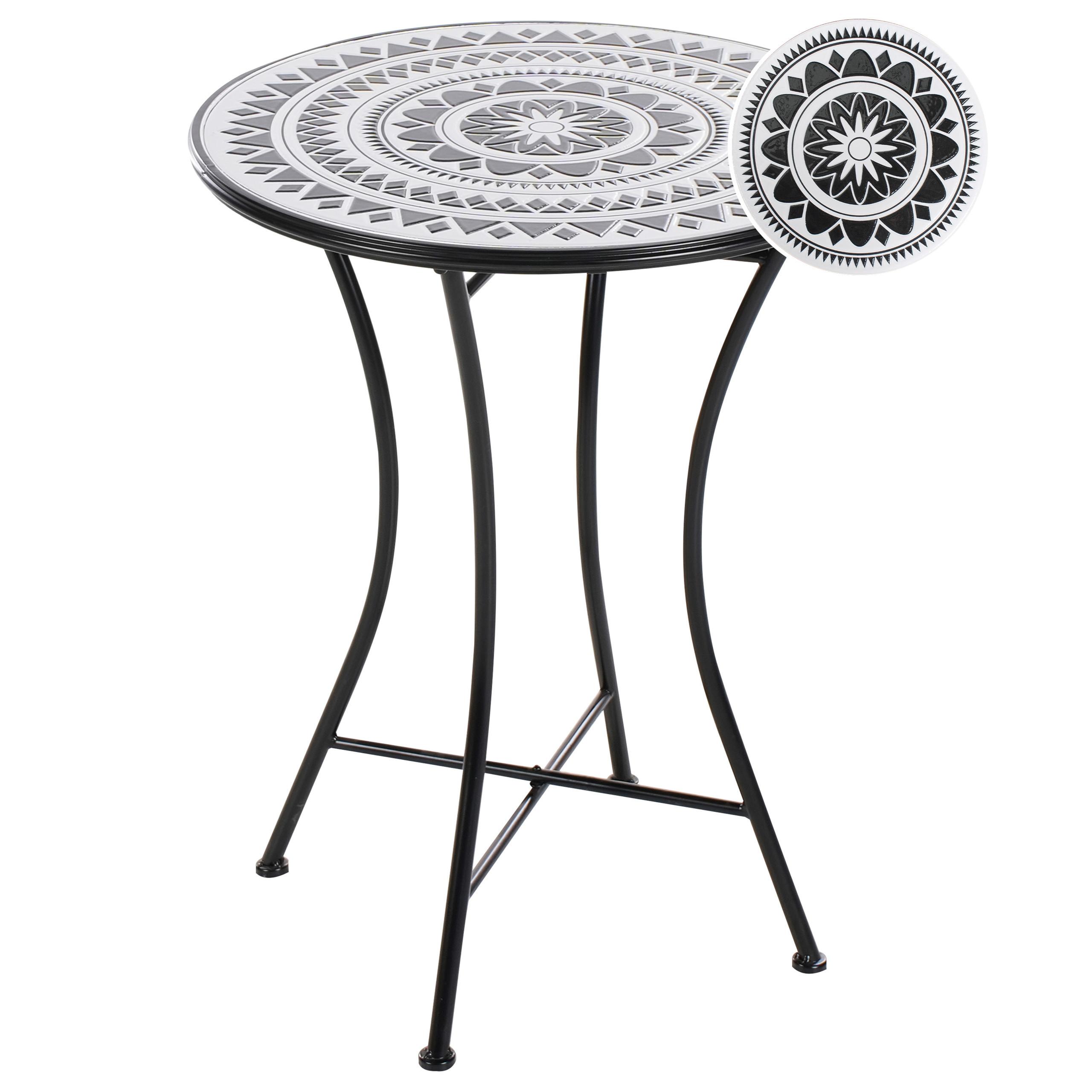 BISTROTISCH 60/60 cm Metall Schwarz/Weiß Comiso - Schwarz, Metall (60/60/75cm) - Beliani