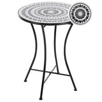 BISTROTISCH 60/60 cm Metall Schwarz/Weiß Comiso - Schwarz, Metall (60/60/75cm) - Beliani