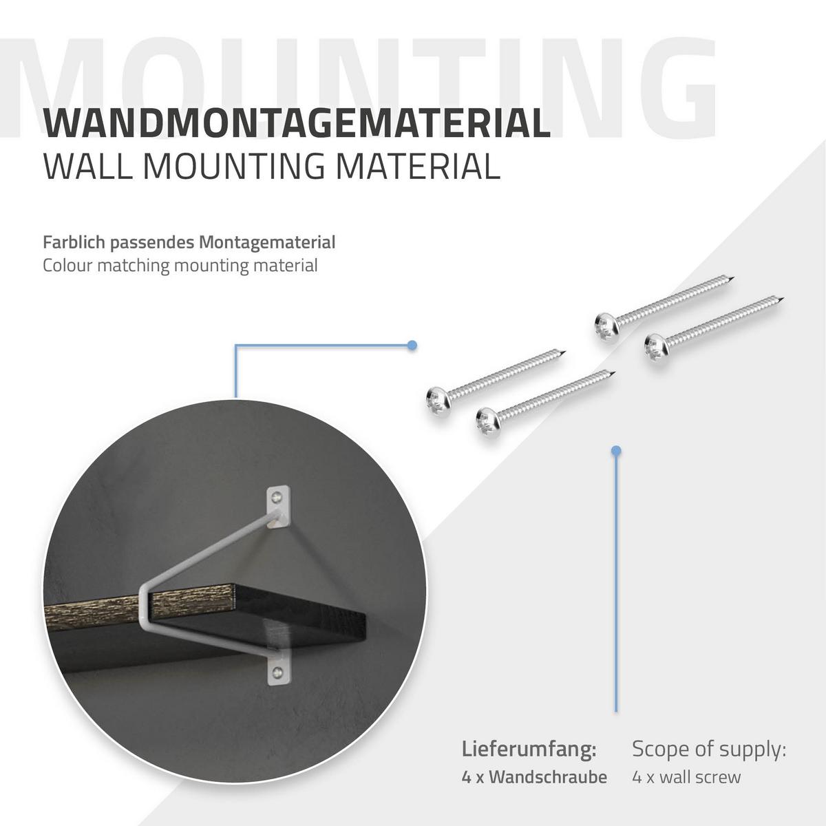REGALHALTERUNG 4er Set - Weiß, Metall (2.3/18/22cm) - ML-DESIGN