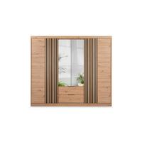 SCHWEBETÜRENSCHRANK AKALI 250/213/60 cm 4-türig mit Spiegel Eiche Artisan - Eiche Artisan, Holzwerkstoff (250/213/60cm) - MASSENO