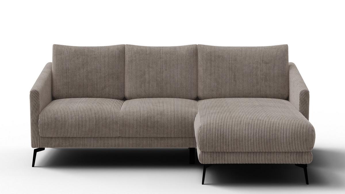ECKSOFA VILT 3-Sitzer, taupe - Taupe/Schwarz, Holzwerkstoff/Textil (221/156cm) - Wozimo