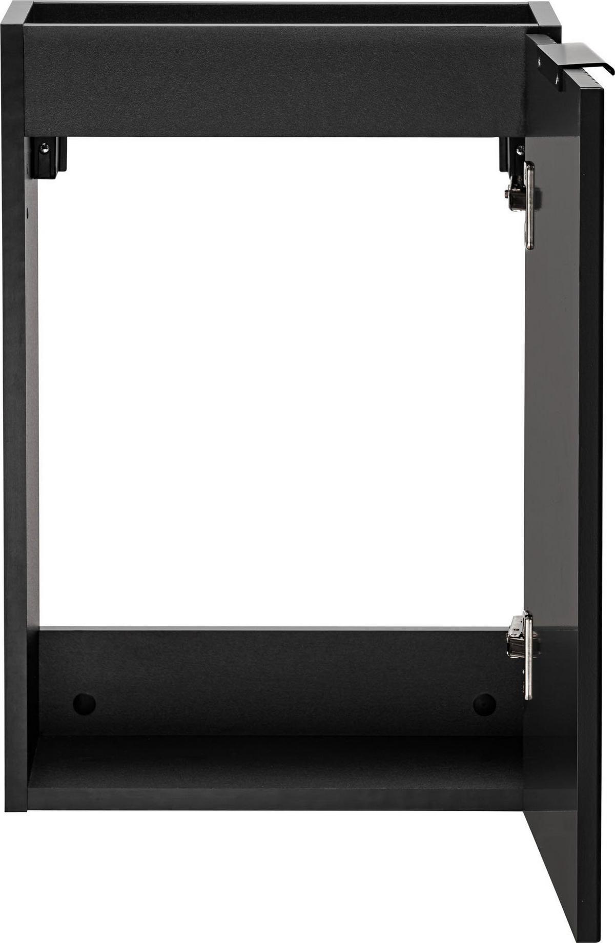 WASCHBECKENUNTERSCHRANK Niva hängend mit Rillenfronten in Schwarz, 40/57/22 cm - Multicolor/Schwarz, Holzwerkstoff/Kunststoff (40/57/22cm) - WFL GROUP