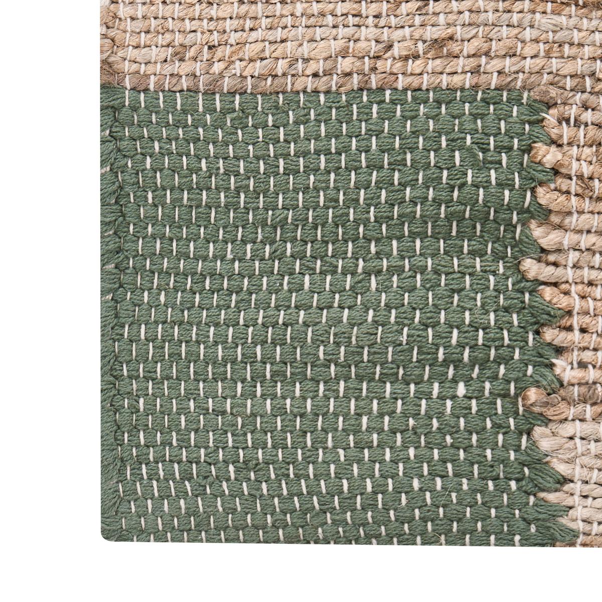 TEPPICH Beige/Grün 160/230 cm Jute Amravati - Beige, Textil (160/230cm) - Beliani