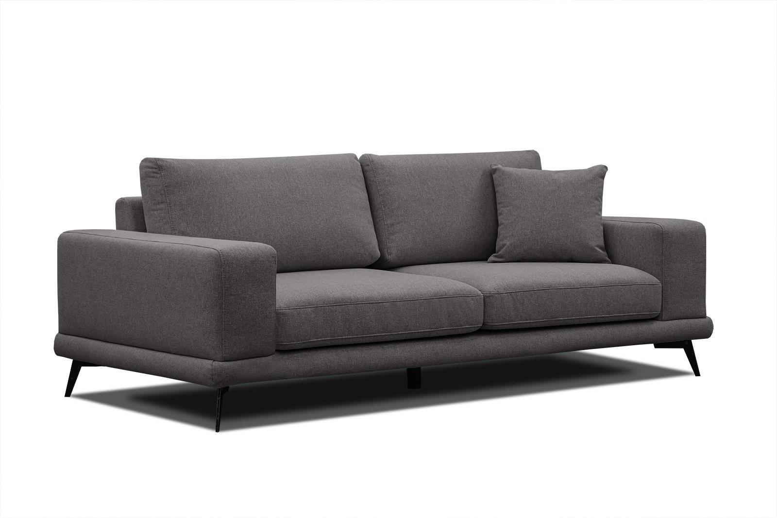 SOFA MEDIOLANE 3-Sitzer, graphitfarben - Graphitfarben, Holzwerkstoff/Textil (233/87/96cm) - Wozimo