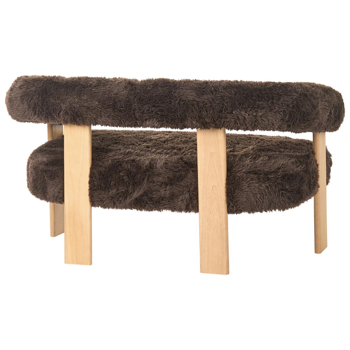 2-SITZER-SOFA Webpelz Dunkelbraun/Hellbraun Ilbro - Dunkelbraun, Textil (138/76/68cm) - Beliani