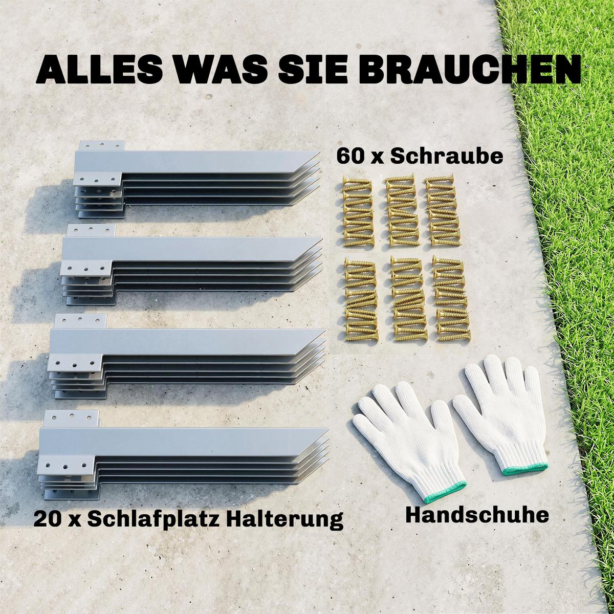 EISENBAHNSCHWELLEN-HALTERUNGEN 20er Set Verzinkter-Stahl Silber - Silberfarben, Metall (2.5/41cm) - Outsunny