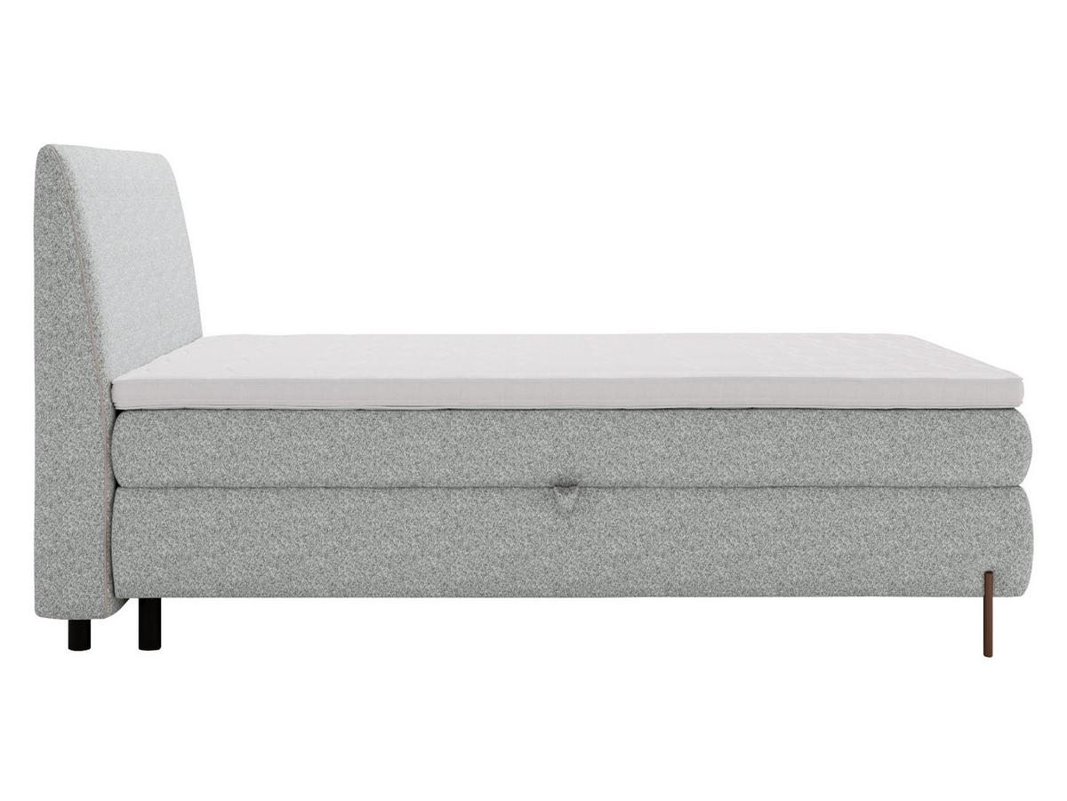 BOXBETT Evia - H3 - Hellgrau/Braun, Holzwerkstoff/Textil (160/200cm) - MIRJAN24