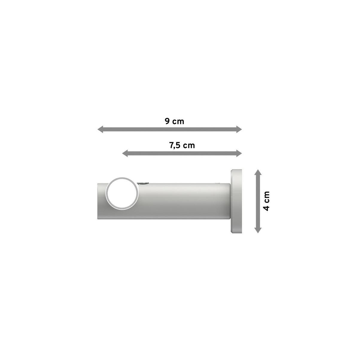 GARDINENSTANGE Platon Estana 240 cm (geteilt in 2 x 120 cm), 1-läufig (ohne Ringe), 20 mm Ø Weiß - Weiß, Metall (240cm) - INTERDECO
