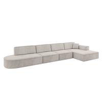 ECKSOFA Ottomane Rechts IREA-L3-v4 - 413x171x79 cm Hellbraun - Hellbraun, Holzwerkstoff/Textil (171/413cm) - ALTDECOR