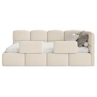 KINDERBETT Cloudy Hellbeige 120 x 200 cm - Ecru/Schwarz, Kunststoff/Textil (120/200cm) - Selsey