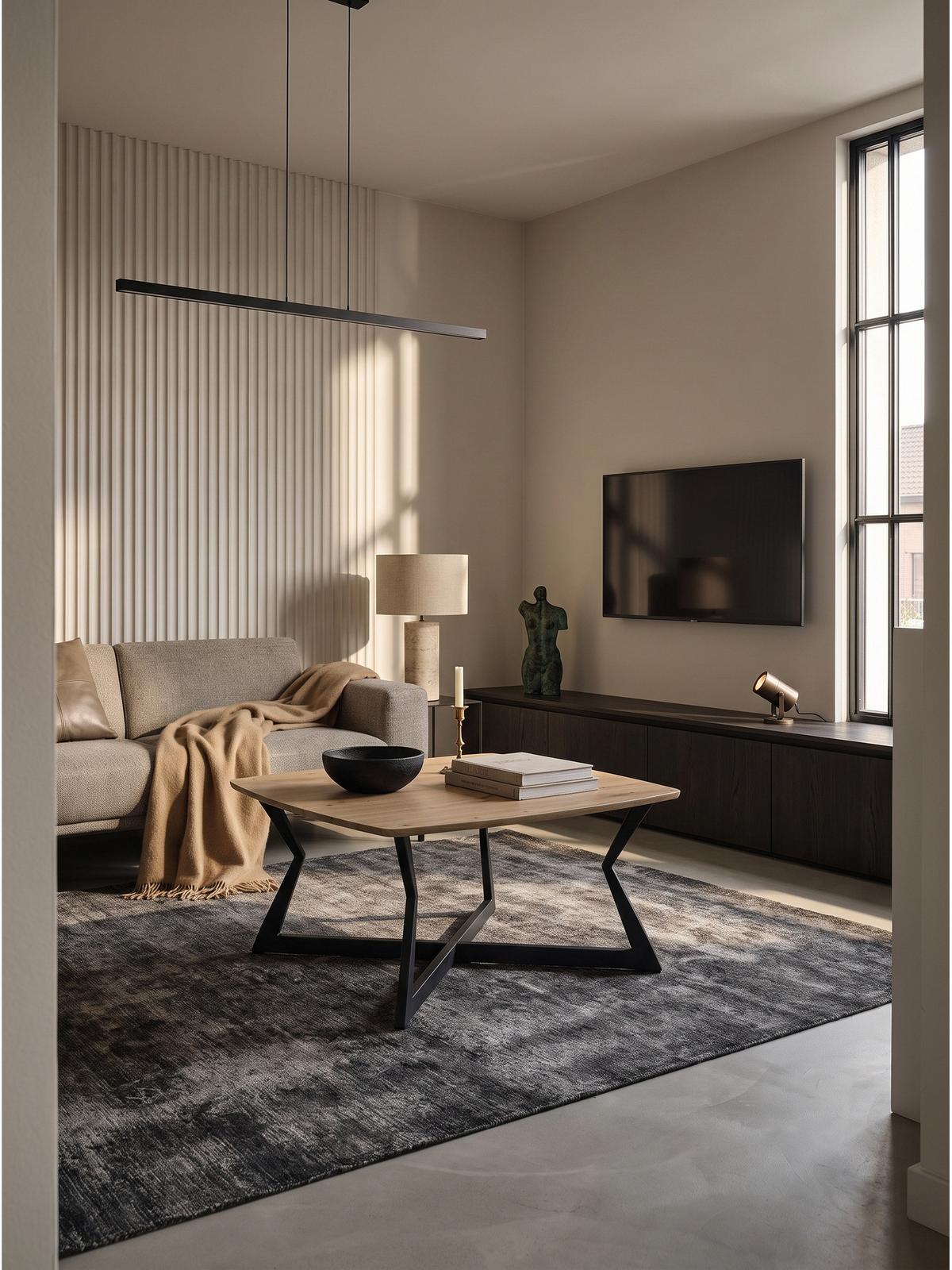 COUCHTISCH PRAIANO, MDF, in Eichenoptik, Eiche-Schwarz, 75 x 75 x 40 cm - Schwarz/Braun, Holzwerkstoff/Metall (75/75/40cm) - KADIMA DESIGN