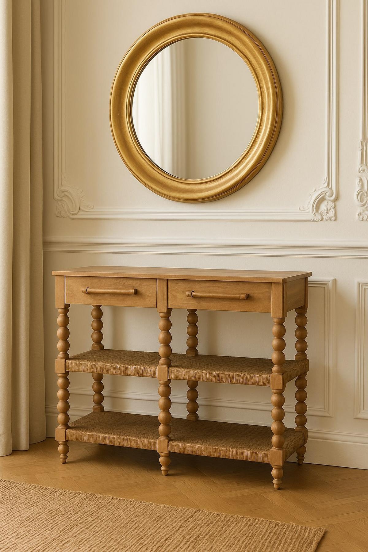 KONSOLENTISCH mit Stonedrift-Holz-Finish, 2 Schubladen, 4 offene Ablagen, hellbraun - Braun, Holz (40/115/88cm) - Artisan Furniture
