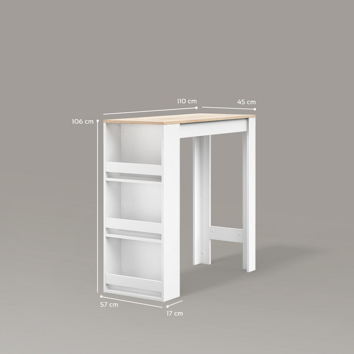 BARTISCH Regusa Weiß/Sonoma 45 x 110 cm - Weiß/Sonoma Eiche, Holzwerkstoff (110/45/106cm) - Livinity®