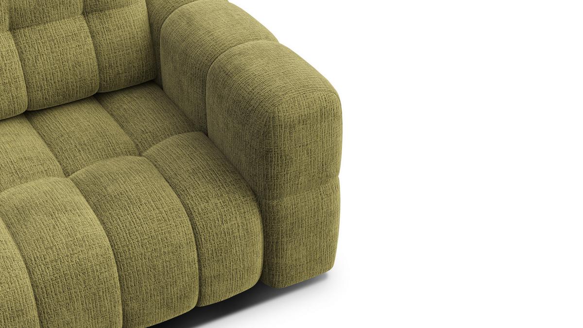 SOFA CLOUDI 2-Sitzer, olivgrün - Schwarz/Olivgrün, Holz/Textil (181/89/104cm) - Wozimo