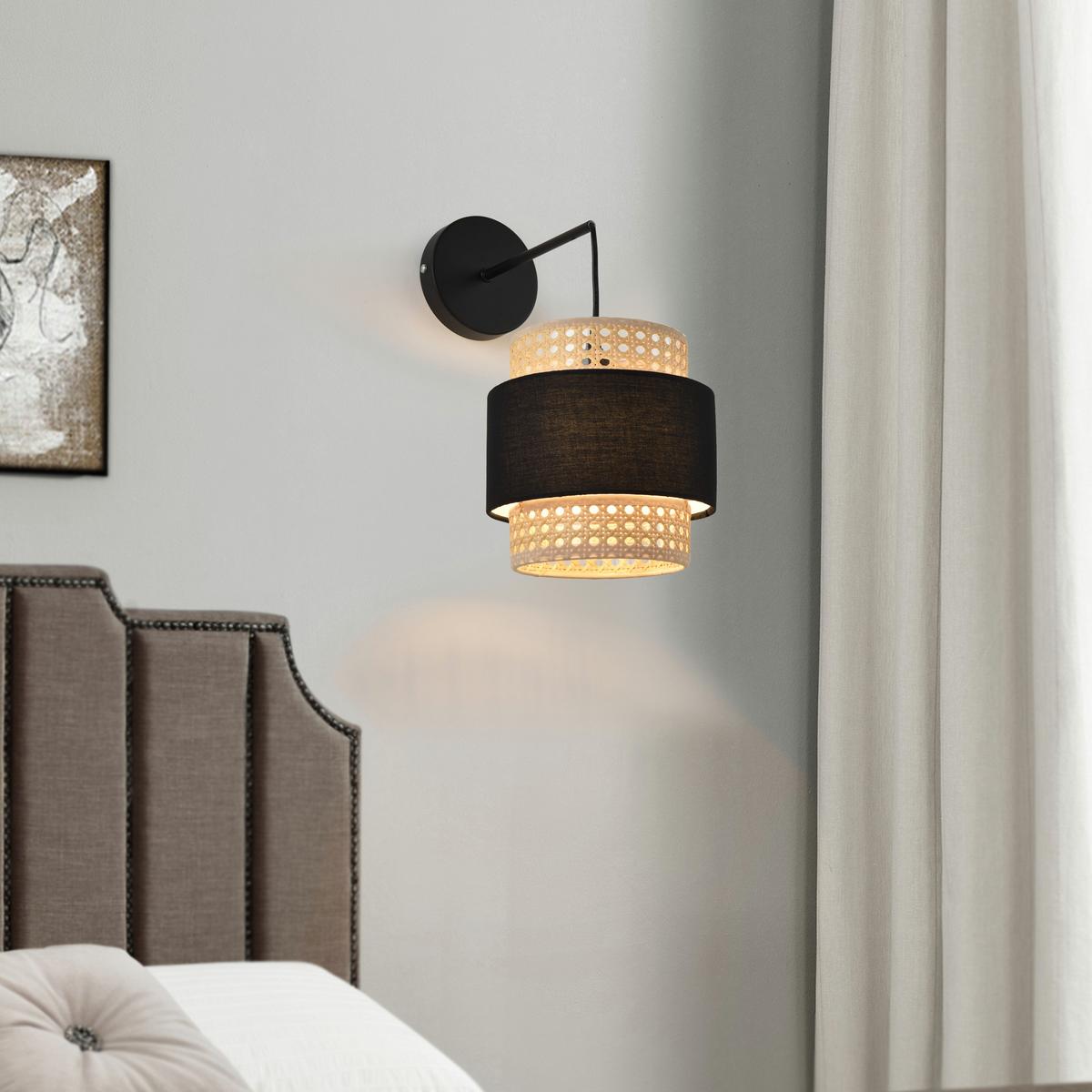 WANDLEUCHTE Southampton - Beige/Schwarz, Kunststoff/Metall (30/36/18cm) - lux.pro