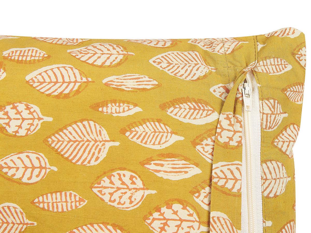 DEKOKISSEN Senfgelb 45/45 cm Ginnala - Dunkelgelb, Naturmaterialien/Textil (45/45cm) - Beliani