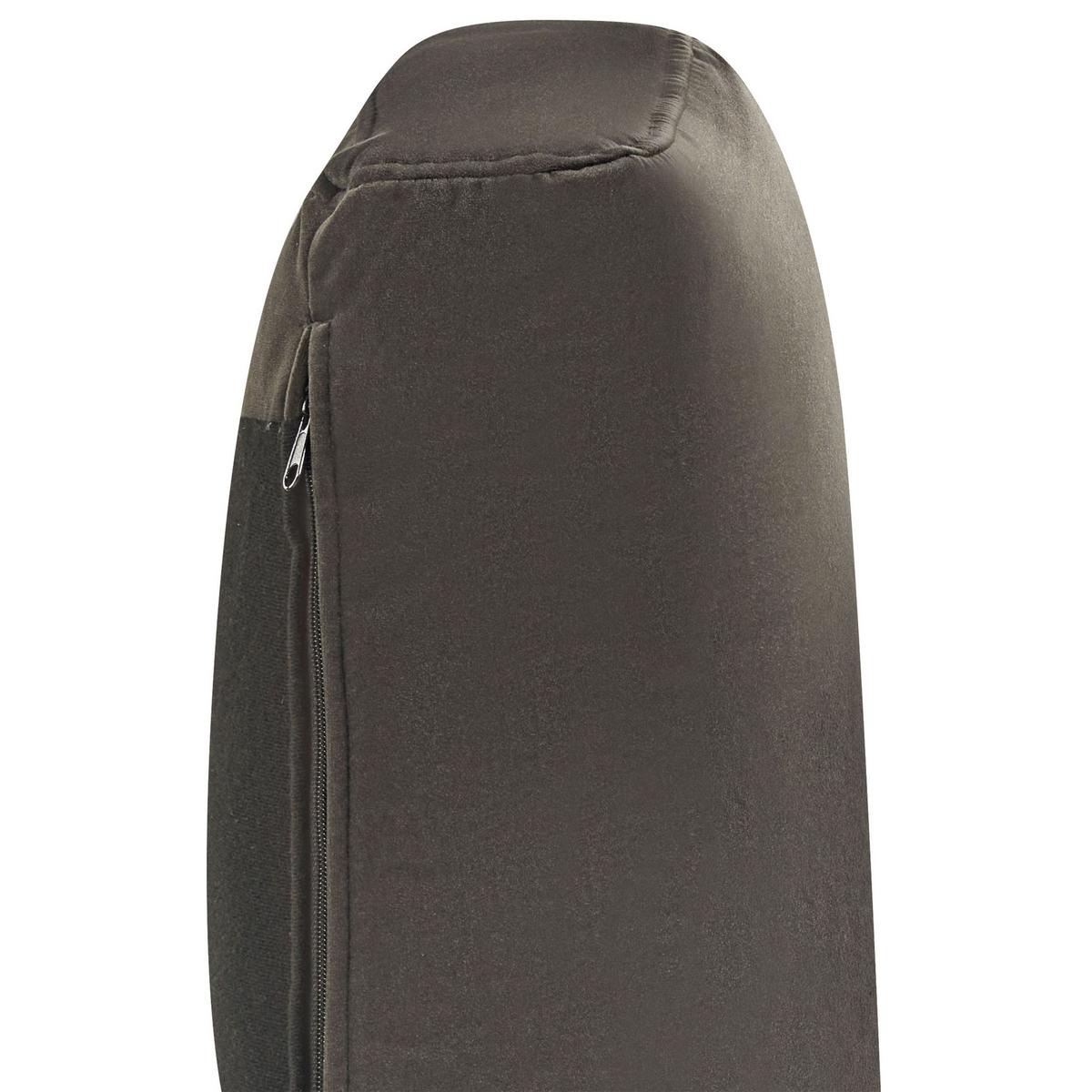 3-SITZER-SOFA Samtstoff graphitgrau Maunu - Schwarz/Grau, Textil (237/76/83cm) - Beliani