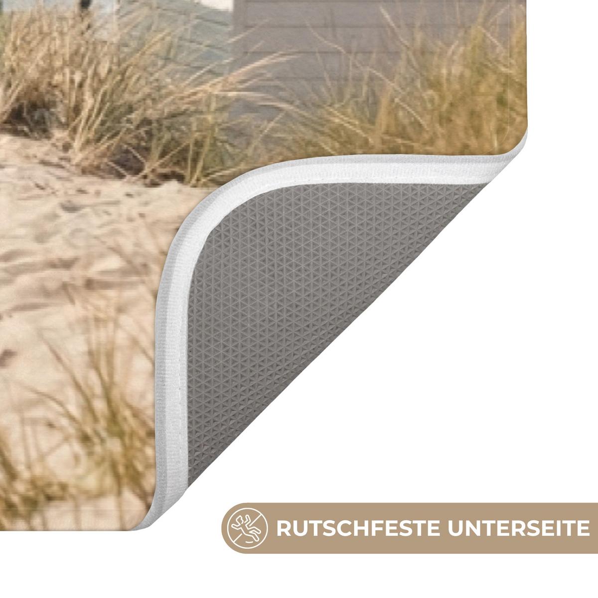 BADEMATTE Strand - Ferienhäuser - Farbenfroh - Dünen 120x60 cm - Multicolor, Textil (120/60cm) - OnlyWow
