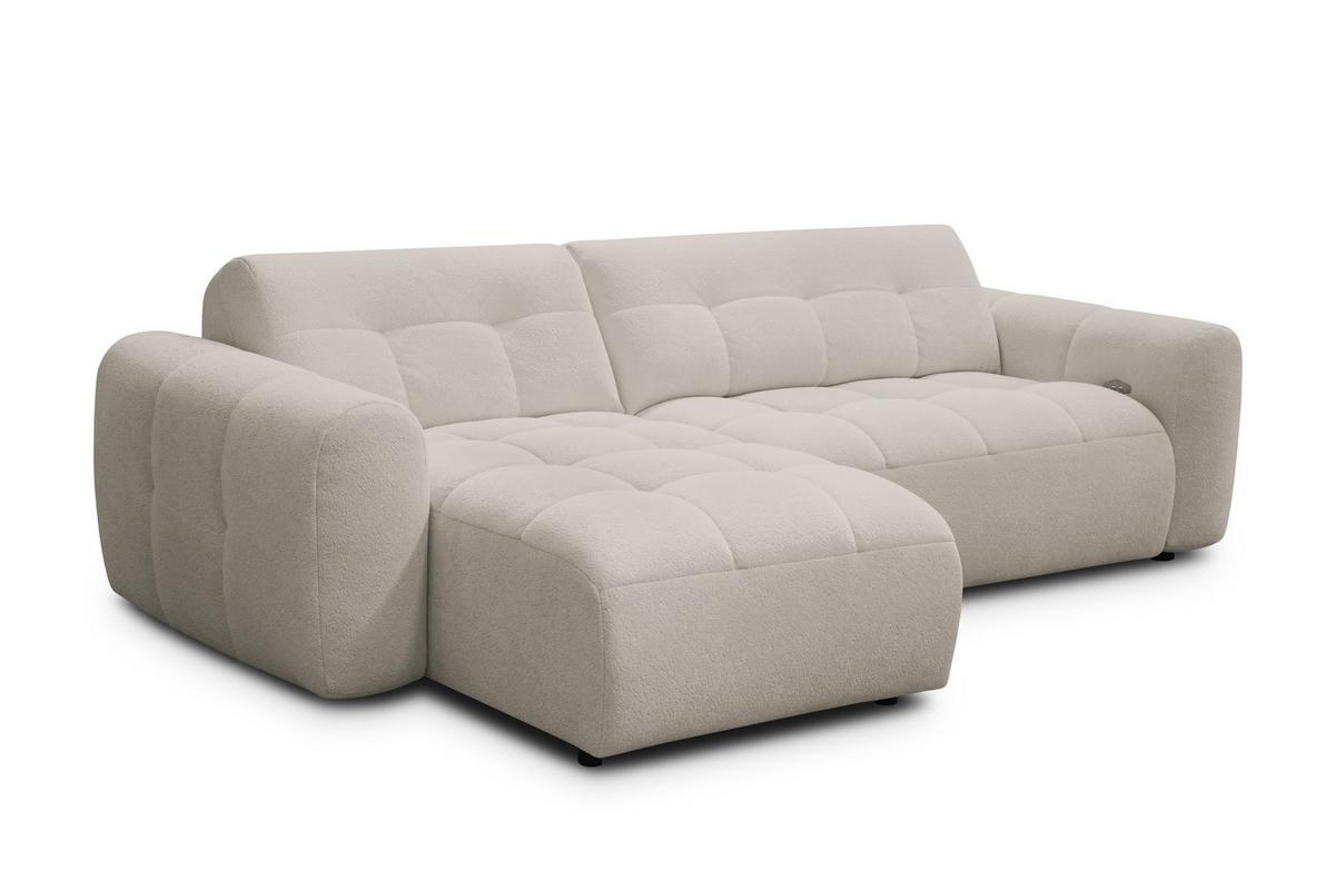 ECKSOFA LUMERO 4-Sitzer LINKS, creme - Ecru/Schwarz, Holz/Textil (275/166cm) - Courtois Laville