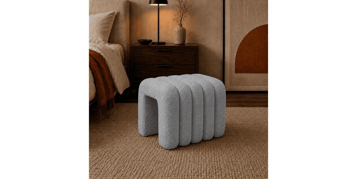 HOCKER RIBA 50/38/43 cm Grau - Grau, Textil (50/43/38cm) - Lookway