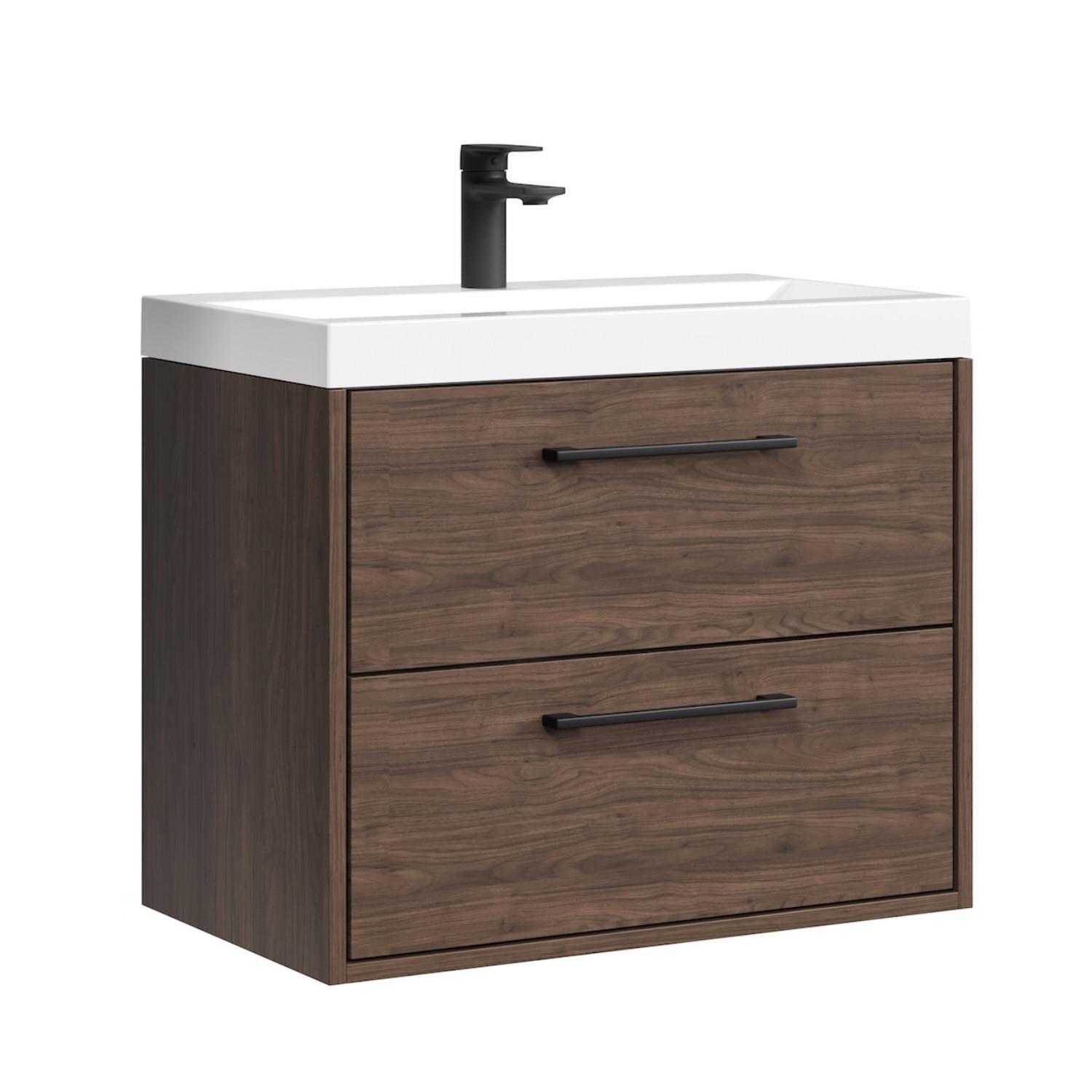 BADMÖBEL-SET Florence 2 Teile Walnuss Braun - 60 x 35 x 51 cm - Eichefarben, Holz (60/51/35cm) - Badplaats