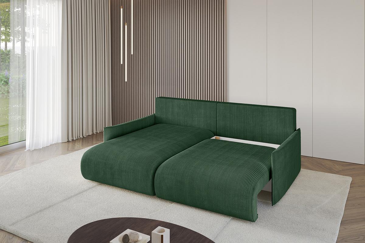 ECKSOFA Ottomane links ONESK-L -v1 216x177x72 Grün Cord - Grün, Holzwerkstoff/Kunststoff (216/177cm) - ALTDECOR