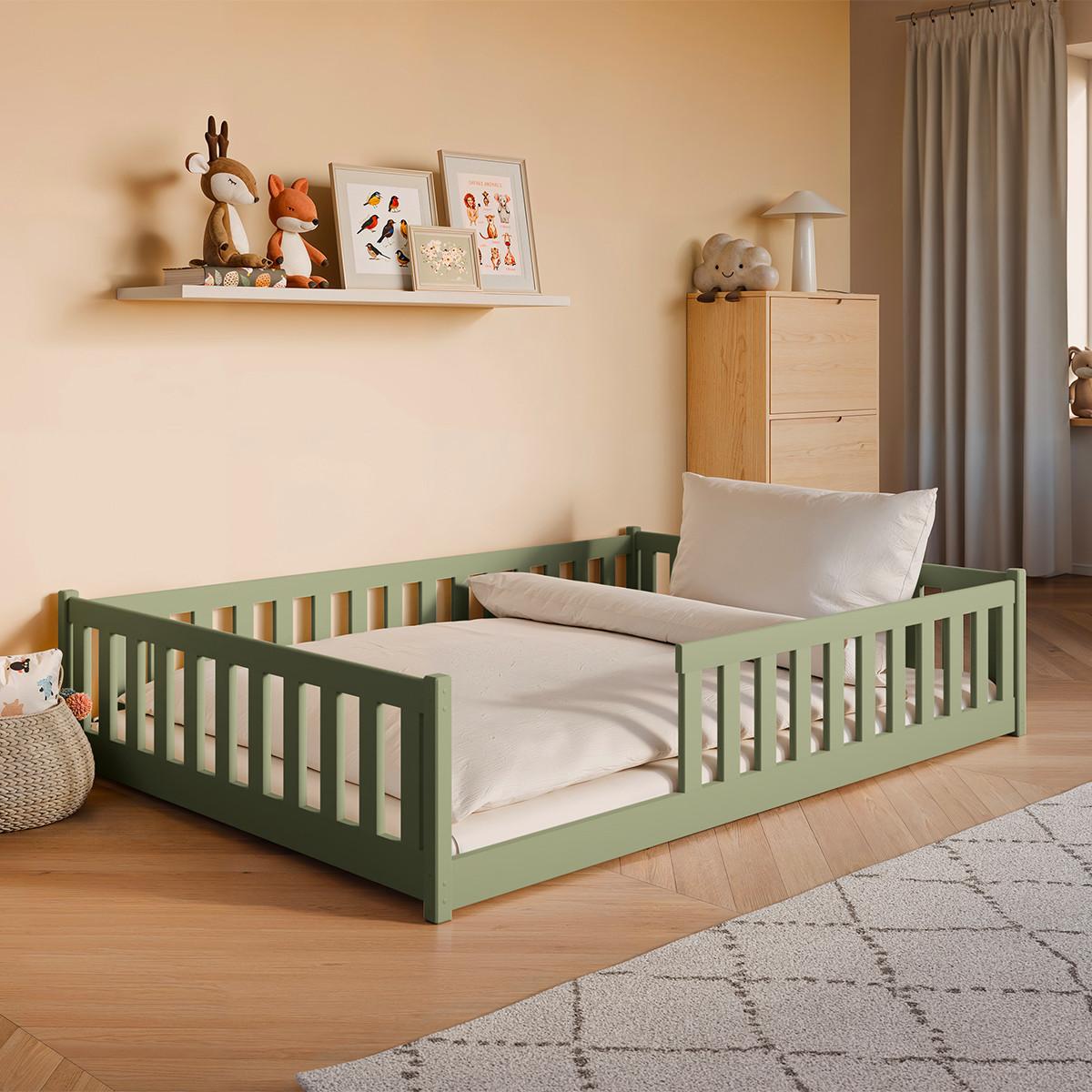 BETT 140/200 Maya Olive - Grün, Holz (140/200cm) - Petits-meubles