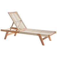 GARTENLIEGE Beige Prossedi - Hellbraun/Beige, Holz (64/35/190cm) - Beliani