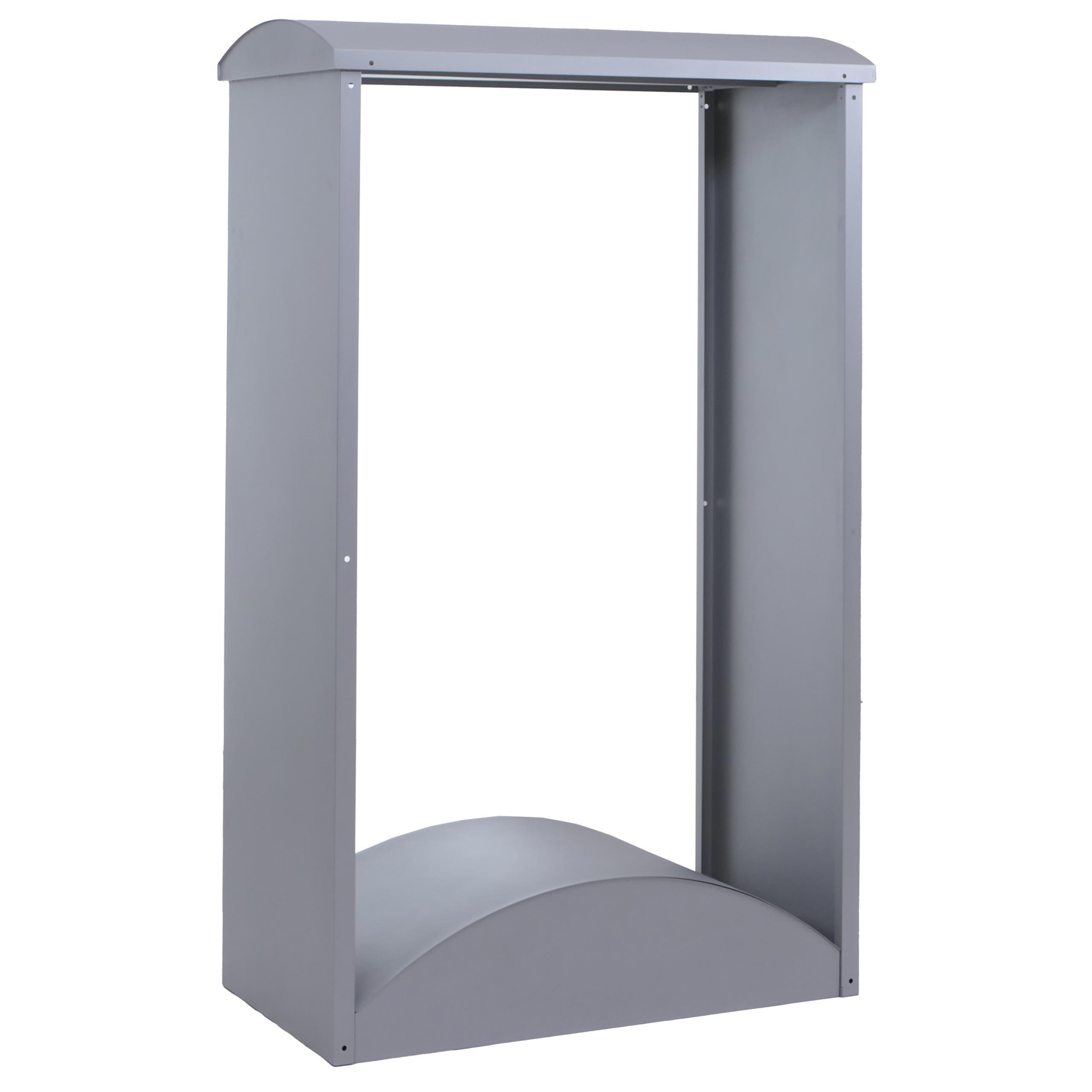 BRENNHOLZLAGER Grau - Grau, Metall (98/160/50cm) - MCW