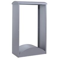 BRENNHOLZLAGER Grau - Grau, Metall (98/160/50cm) - MCW