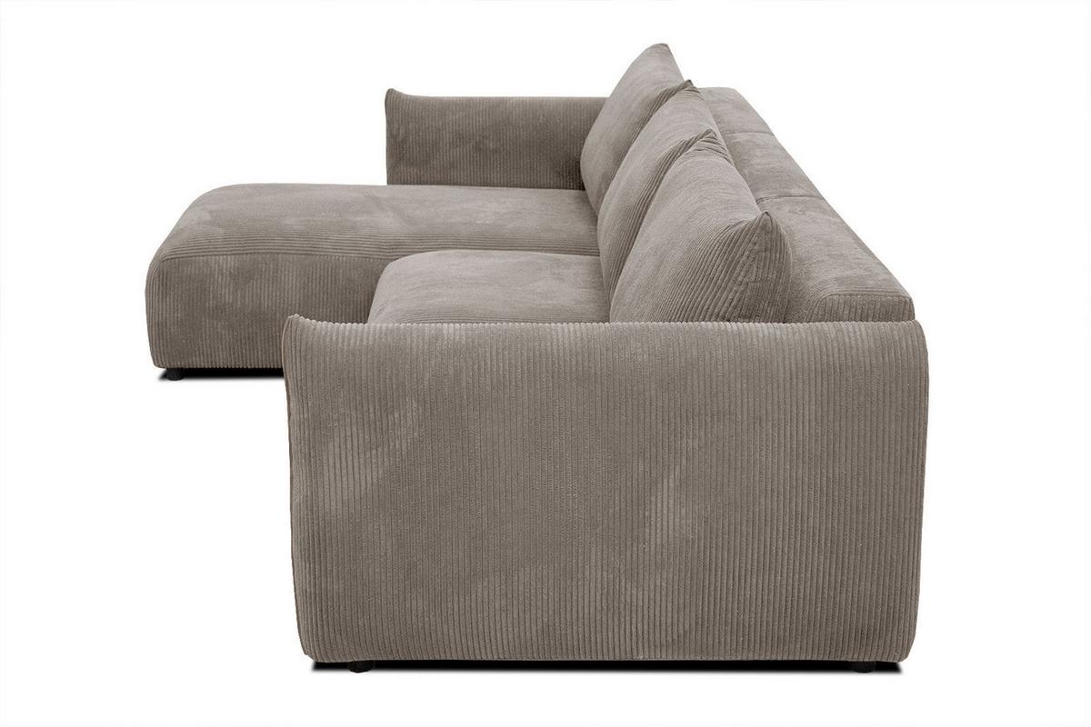 ECKSOFA TAUER 5-Sitzer, taupe - Taupe/Schwarz, Holzwerkstoff/Kunststoff (173/294cm) - Wozimo