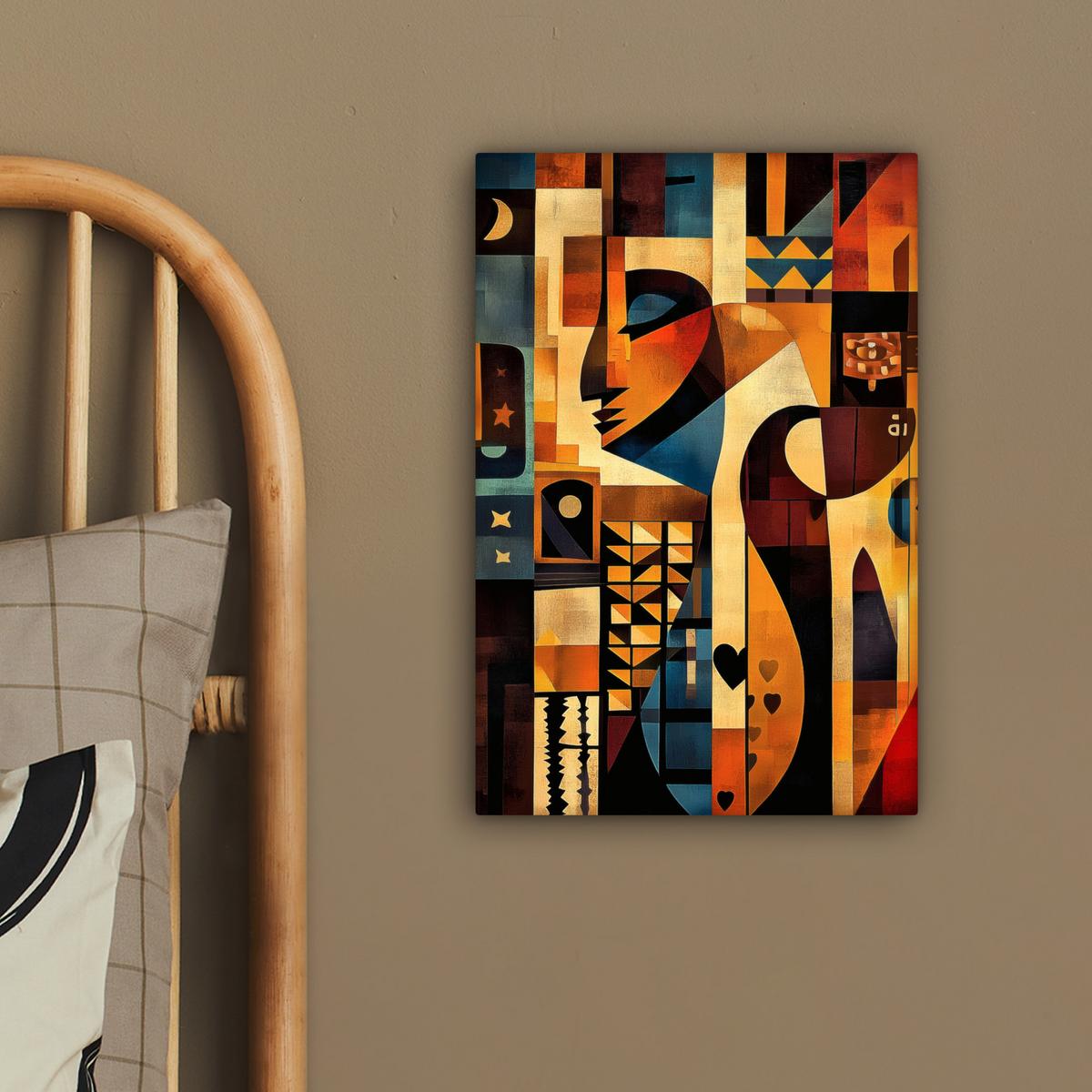 LEINWANDBILD Figuren - Abstrakt - Symbole Deko Wohnzimmer 20x30 cm - Terracotta, Textil (20/30cm) - MuchoWow