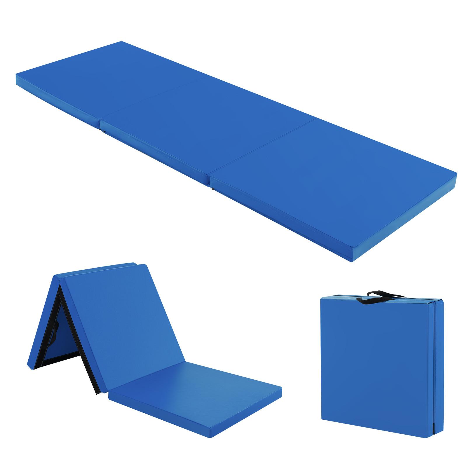 ÜBUNGSMATTE Navy - Dunkelblau, Leder (180/60cm) - COSTWAY