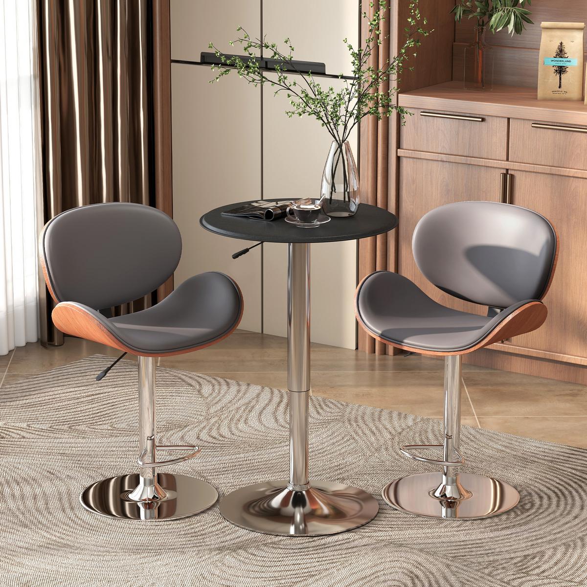 BARTISCH Esstisch Stehtisch Tresentisch für Wohnzimmer, Esszimmer, Schwarz - Schwarz, Metall (63/63/93cm) - HOMCOM